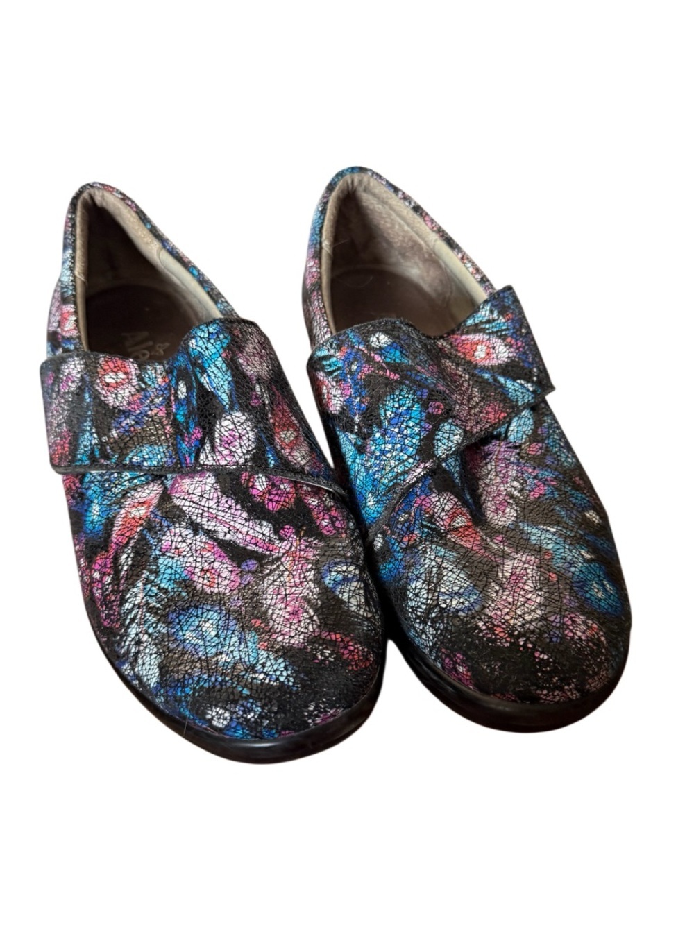 Algeria Lauryn Metallic Featger Slip-On Comfort Shoe -Black Multicolor Size 8